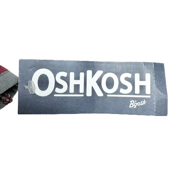 Oshkosh Bgosh Pullover Boys 10/10A Half-Zip Fleece Sweatshirt Burgundy Gray LS - Picture 3 of 7